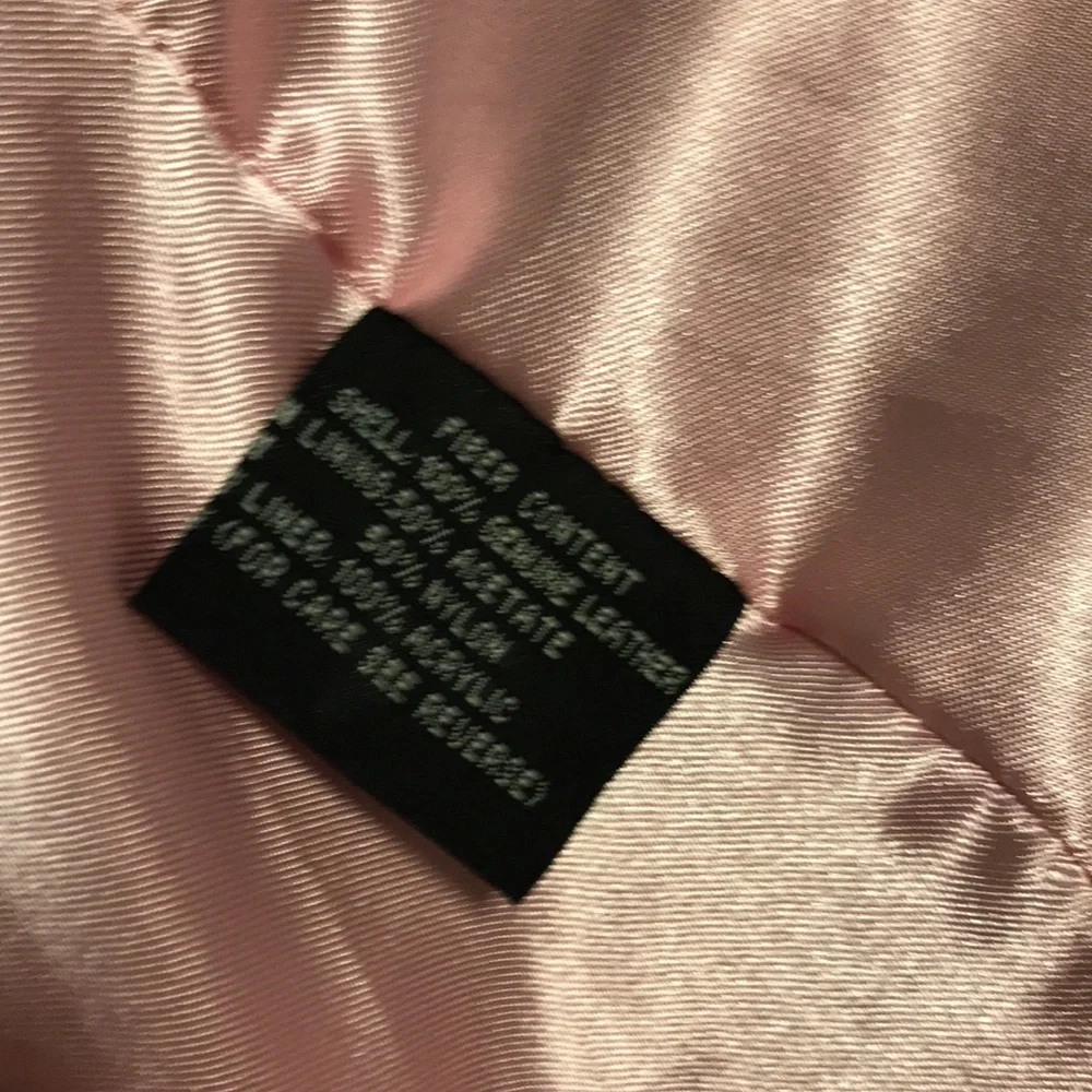 Vintage Oscar Piel Pink leather jacket XL grommet tie lace